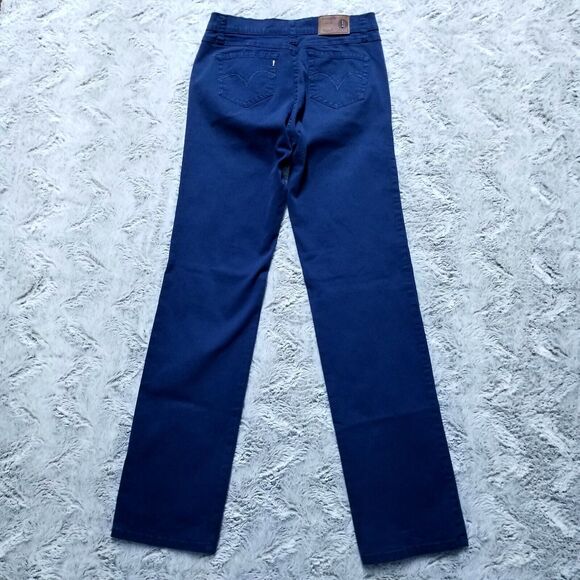 Pionier Chino Khakis Pants Mens 32x32 Blue Flat Front Straight Dark Wash Canvas - Picture 2 of 13